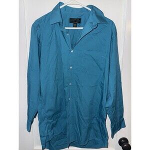 Alexander Julian Colours Mens L 16/16.5-32/33 Blue Long Sleeve Button Down Shirt